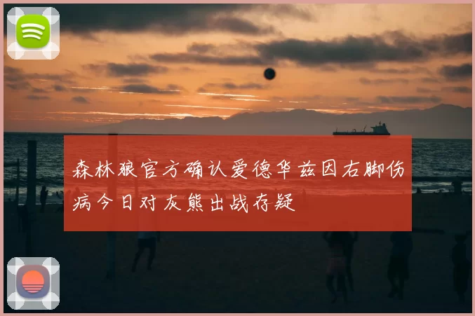 森林狼官方确认爱德华兹因右脚伤病今日对灰熊出战存疑